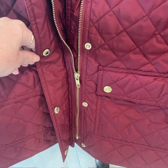 JCREW QUILTED TACK JACKET COAT DOWN #02722 CRIMSON MAPLE MEDIUM NWT - Picture 7 of 14